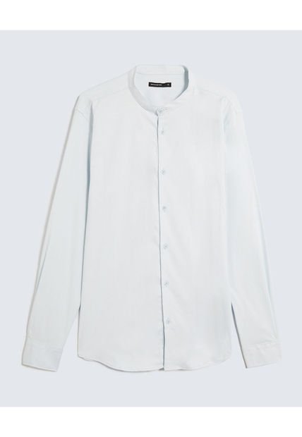 Camisa Para Hombre Manga Larga Sin Bolsillo Cuello Neru Color Azul Marca Seven Seven #45012151