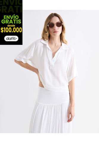 Blusa  Para Mujer Manga Corta Color Crema Marca Seven Seven #28124170 Seven Seven