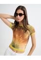 Camiseta Para Mujer Manga Corta Color Amarillo  Marca Seven Seven #28096138 de Seven Seven