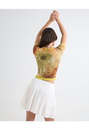 Camiseta Para Mujer Manga Corta Color Amarillo Marca Seven Seven #28096138