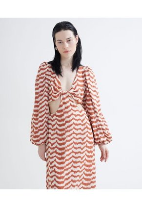 Vestido Para Mujer Manga Larga Color Naranja Marca Seven Seven #28171199