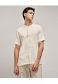 Camisa Para Hombre Manga Corta  Color Crudo Marca Seven Seven #45012003 de Seven Seven