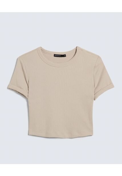 Camiseta Para Mujer Manga Corta Color Beige Marca Seven Seven #28095921