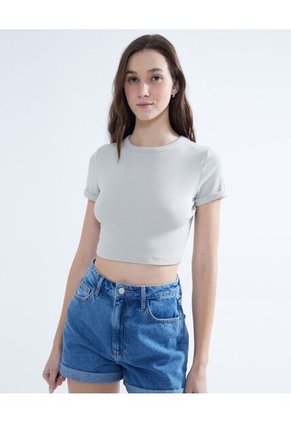 Camiseta Para Mujer Manga Corta Color Beige Marca Seven Seven #28095921