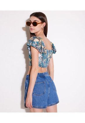 Camiseta Para Mujer Manga Corta Color Azul Oscuro Marca Seven Seven #28095171