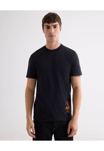 Camiseta Regular Estampada Overloadland  Para Hombre Negro Seven Seven Seven Seven
