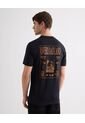 Camiseta Regular Estampada Overloadland  Para Hombre Negro Seven Seven de Seven Seven