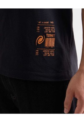 Camiseta Regular Estampada Overloadland  Para Hombre Negro Seven Seven