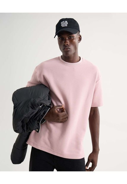Camiseta Para Hombre Manga Corta Cuello Redondo Color Rosa Marca Seven Seven #45092671