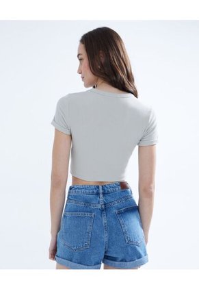 Camiseta Para Mujer Manga Corta Color Beige Marca Seven Seven #28095921