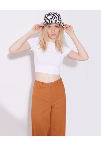 .Crop Top M/C Mujer Seven Blanco En Poliéster 28095410-10104 Seven Seven