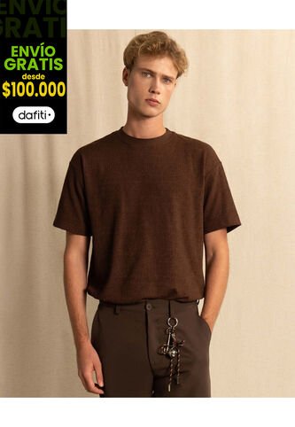Camiseta  Para Hombre Manga Corta Cuello Redondo Color Café Marca Seven Seven #45092855 Seven Seven