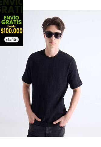 Camiseta  Para Hombre Manga Corta Cuello Redondo Color Negro Marca Seven Seven #45092765 Seven Seven