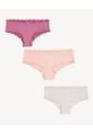 Pack X 3 Panty Hipster En Encaje X3 Para Mujer Lila Seven Seven de Seven Seven