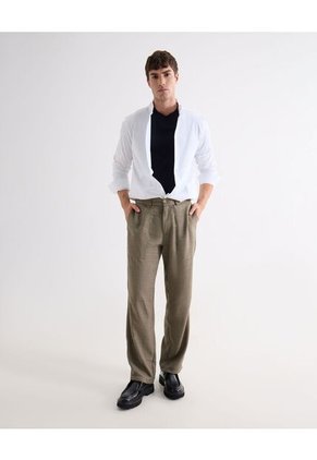Pantalón Straight Texturizado Para Hombre Verde Seven Seven