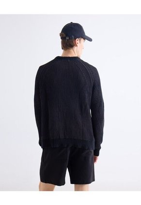 Saco  Para Hombre Cuello Redondo Color Negro Marca Seven Seven #45330257