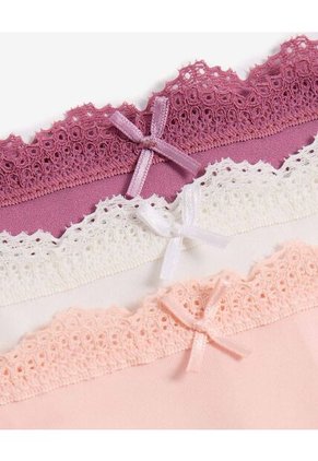 Pack X 3 Panty Hipster En Encaje X3 Para Mujer Lila Seven Seven