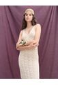 Vestido Maxi Tejido  Para Mujer Crema Seven Seven de Seven Seven