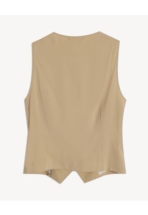 Chaleco  Para Mujer Plano Color Camel Marca Seven Seven #28250162