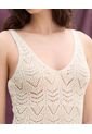 Vestido Maxi Tejido  Para Mujer Crema Seven Seven de Seven Seven