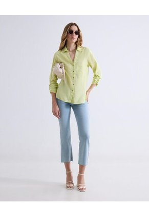 Blusa Rústica Con Bolsillo  Para Mujer Verde Seven Seven