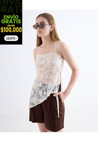 Blusa  Para Mujer Manga Sisa Color Crema Marca Seven Seven #28124169 Seven Seven