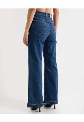 Jean Wide Leg Tiro Alto Para Mujer Azul Seven Seven