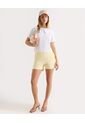 Short Tejido Plano Con Pinzas  Para Mujer Amarillo Seven Seven de Seven Seven