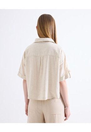 Blusa  Para Mujer Manga Corta Color Beige Marca Seven Seven #28124135