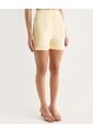 Short Tejido Plano Con Pinzas  Para Mujer Amarillo Seven Seven de Seven Seven