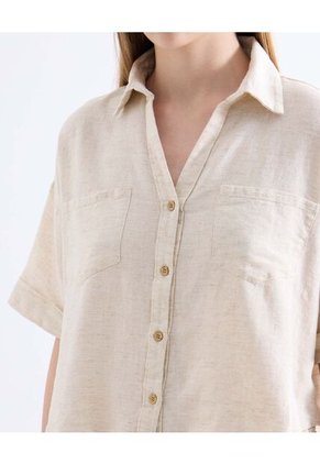 Blusa  Para Mujer Manga Corta Color Beige Marca Seven Seven #28124135