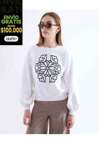 Buzo  Para Mujer Cuello Redondo Color Blanco Marca Seven Seven #28060471 Seven Seven