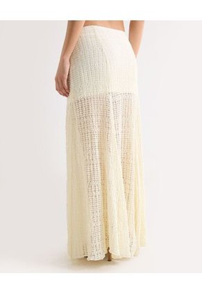 Falda Larga Tejida Transparente  Para Mujer Marfil Seven Seven