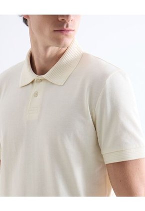Polo  Para Hombre Cuello Tejido Sin Bolsillo Color Crema Marca Seven Seven #45110938