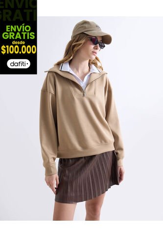 Buzo  Para Mujer Hoodie Color Camel Marca Seven Seven #28060465 Seven Seven