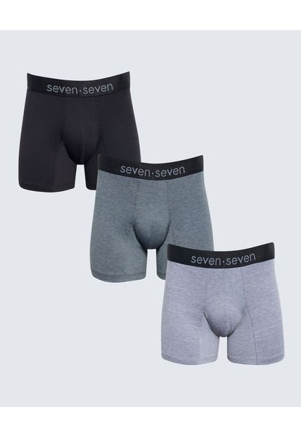 Boxer Para Hombre Fleat Seamer Medio Color Negro Marca Seven Seven #45000357