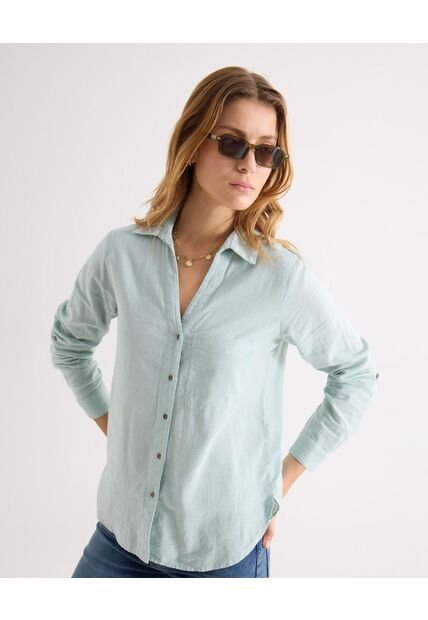 Blusa Para Mujer Manga Larga Color Azul Marca Seven Seven #28124076