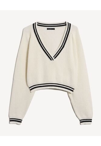 Saco Para Mujer Cuello V Color Crudo Marca Seven Seven #28330679 Seven Seven