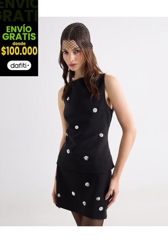 Blusa  Para Mujer Manga Sisa Color Negro Marca Seven Seven #28124144 Seven Seven