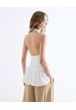 Camiseta Halter Tipo Globo  Para Mujer Marfil Seven Seven de Seven Seven