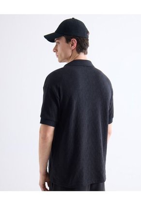 Polo Para Hombre Cuello Tejido Sin Bolsillo Color Negro Marca Seven Seven #45110962