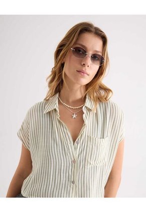 Blusa Para Mujer Manga Corta Color Verde Marca Seven Seven #28124069