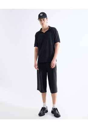 Polo Para Hombre Cuello Tejido Sin Bolsillo Color Negro Marca Seven Seven #45110962