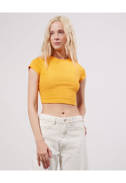 Camiseta Para Mujer Manga Corta Color Naranja Marca Seven Seven #28095676