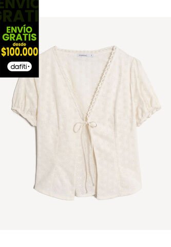 Blusa  Para Mujer Manga Corta Color Marfil Marca Seven Seven #28124106 Seven Seven