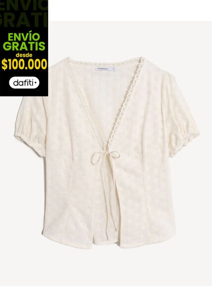 Blusa  Para Mujer Manga Corta Color Marfil Marca Seven Seven #28124106