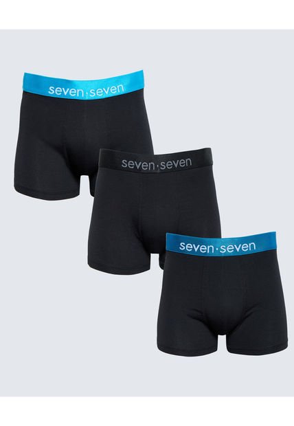 Boxer Para Hombre Fleat Seamer Medio Color Negro Marca Seven Seven #45000367