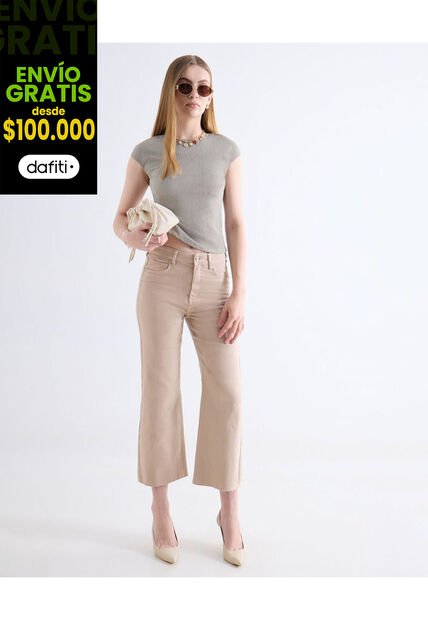 Camiseta  Para Mujer Manga Corta Cuello Redondo Color Gris Marca Seven Seven #28096622