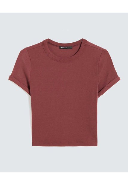 Camiseta Para Mujer Manga Corta Cuello Redondo Color Vino Marca Seven Seven #28096181