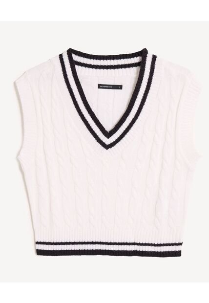 Camiseta Para Mujer Manga Sisa Cuello V Color Crudo Marca Seven Seven #28096315